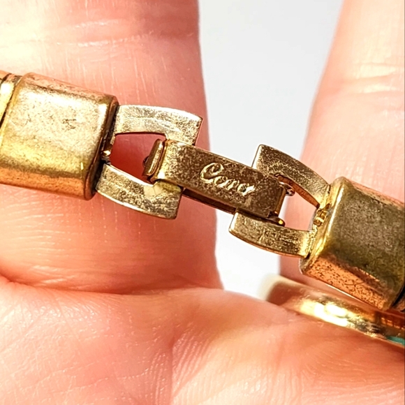 Vintage Coro Gold Chocker with Blue Rhinestone Accents - Picture 12 of 13